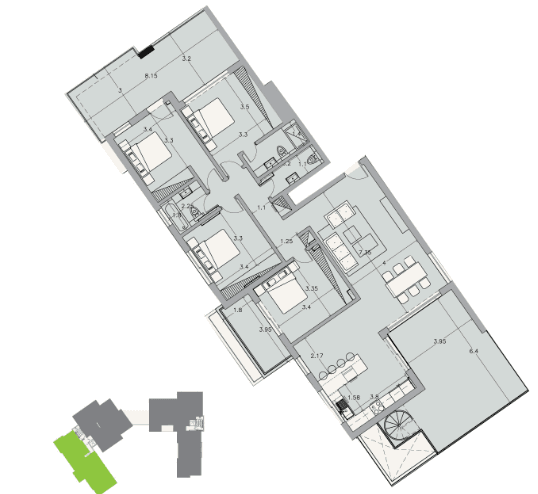4-bedroom penthouse in Limassol №150196: https://dom.com.cy/en/catalog/rent/150196/ (dom.com.cy)