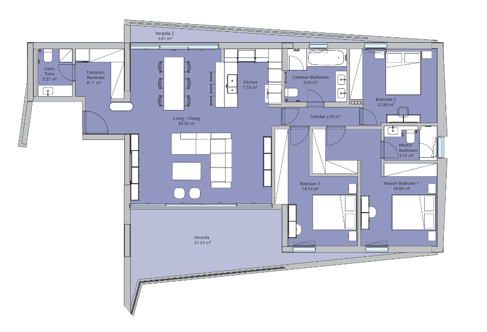 New 1-bedroom flat in Limassol № 136824: https://dom.com.cy/en/catalog/sale/136824/ (dom.com.cy)