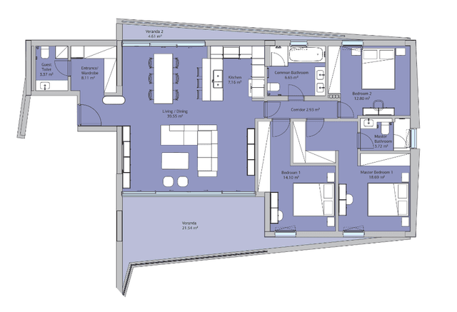 New 1-bedroom flat in Limassol № 136824: https://dom.com.cy/en/catalog/sale/136824/ (dom.com.cy)