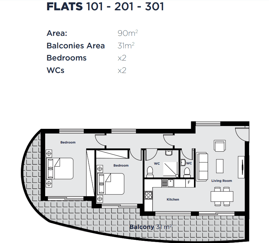 New 2-bedroom flat in Larnaca № 153902: https://dom.com.cy/en/catalog/sale/153902/ (dom.com.cy)