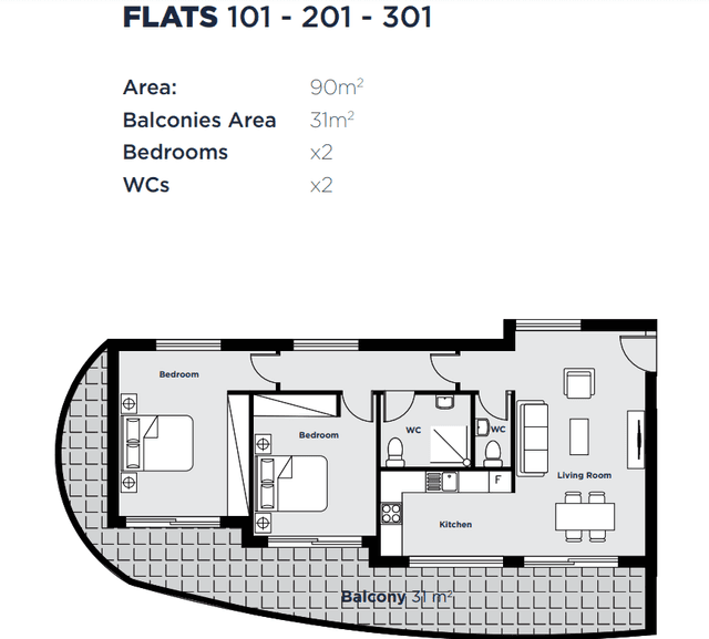 New 2-bedroom flat in Larnaca № 153902: https://dom.com.cy/en/catalog/sale/153902/ (dom.com.cy)