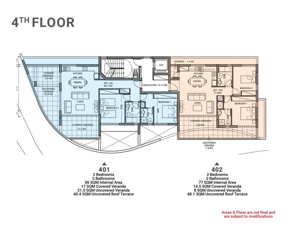 New 2-bedroom penthouse in Larnaca № 149459: https://dom.com.cy/en/catalog/sale/149459/ (dom.com.cy)